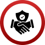 Red circle on black background