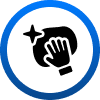 Minimalist blue circular shape