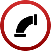 Red circle on black background
