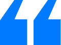 Blue quotation mark symbol