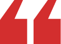 Red quotation marks on black background