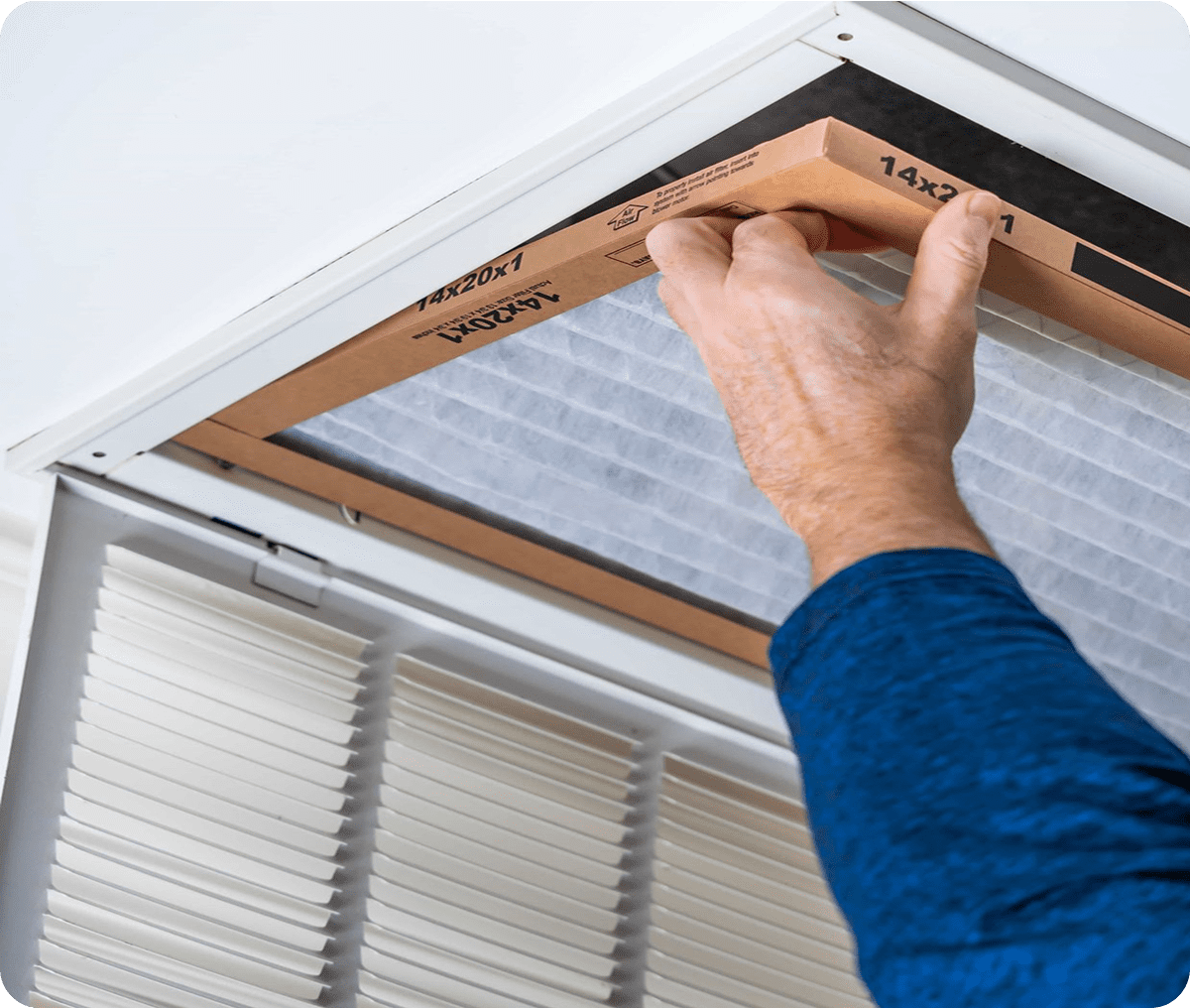 Changing air filter in ceiling vent